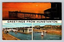 Norfolk-England, General Greetings Hunstanton, Tourist Sites, Vintage Postcard picture