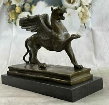 BIG Vintage Ornate Victorian gilt bronze figural dragon griffin Hand Made DEAL picture