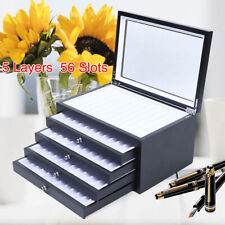 SALE 3/5 Layers 34Slots Exquisite Wooden Pen Fountain Display Case Storage US picture