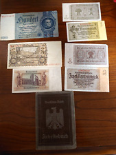 Original ww2 German Deutsches Reich Arbeitsbuch ID book 1,2,5,20,100 Reichsmark picture