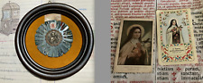 RARE LOT St. Therese Jesus Child: WOOD FRAME RELIC ex-ind.+ N.2 calendars 1900's picture