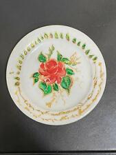 Porcelain Wall Plate Rose Decor Germany Hand Painted Art Hotel 1814 Rare 6.3