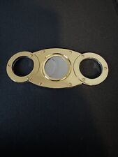 Gold Guillotine Double Blade Cigar Cutter - Gold - New picture