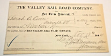 1884 VALLEY RAILROAD CAPITAL STOCK TRANSFER DELAWARE LACKAWANNA & WESTERN DL&W picture