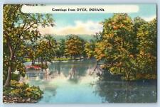 c1950's Greetings From Dyer Lake Grove Indiana Correspondence Antique Postcard picture
