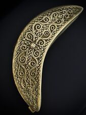 Antique Hand Formed Solid Brass Art Nouveau Crescent Moon Jewelry Box picture