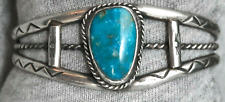 VINTAGE Sterling Silver NAVAJO Turquoise Bracelet CUFF stamped picture
