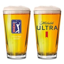 Michelob Ultra PGA Golf Pint Glass Set - New - Set of 2 picture
