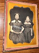 Beautiful 1/4 Daguerreotype ~ Sisters Holding Hands - Matching Dresses Tinted picture