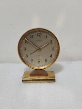Angelus ~ 8 Days Gold Tone Alarm Desk Table Clock ~ 15 Jewels ~ NOT WORKING picture