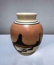 Cedar Mesa Native American Navajo Hand Painted Potty Vase Signed picture