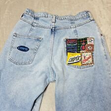 Vintage Chipie French Jeans Cute Cool Patches Advertisement Light Wash Pockets picture