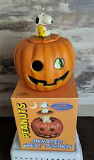 Peanuts Animated Great Pumpkin By Gemmy 1998 Lights Up & Plays Music Box Vintage picture