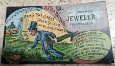 *SCARCE* VICTORIAN TRADE CARD E.L. MOSHER JEWELER BOSS PAT. CASES FREEPORT, MICH picture