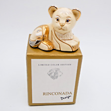 Artesania Rinconada Lion #1703 Rinca Cub Baby Platinum Gold De Rosa Ltd Ed Box picture