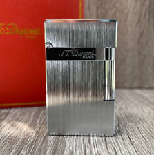 S.T. DUPONT Gas Lighter Silver Ligne 2 Gift Box Working France Dupond picture