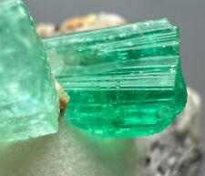 370 CT. Top Green Emerald Transparent Crystals On Matrix From Afghanistan picture