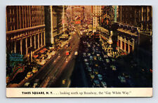 c1939 Postcard New York NY Times Square Looking North Up Broadway picture