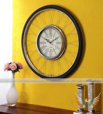 Vintage Nautical Retro Industrial Smith London Bicycle Wheel Round Wall Clock picture
