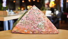 Rhodochrosite Pyramid 110MM: Natural Pink Stone for Aura Cleansing & Unique Gift picture