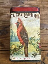 EARLY 1917 SCARE BRAND KENTUCKY CARDINAL TOBACCO TIN PAPER LABEL IT’s A BIRD picture