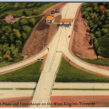 c1940s West Virginia WV Turnpike Beckley Toll Plaza Interchange Bird Eye PC A231 picture