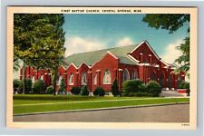 Crystal Springs MS, First Baptist Church,  Mississippi Vintage Postcard picture