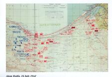 ALAM HALFA 8th ARMY ALLIED POSITIONS  EL ALAMEIN HISTORIC  MOUNTED WORLD WAR MAP picture