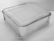 Vintage Anchor Hocking Large Ribbed Refrigerator Container - 8 1/2