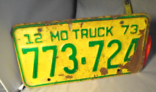 1973    Vintage Missouri Truck License Plate  773724 Rough condition picture