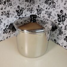 Revere Ware 8 Quart Stock Pot Stainless Steel Clad Tri Ply With Lid Vintage picture