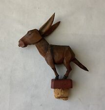 Vintage Anri Italian Wooden Mechanical Cork, Donkey picture