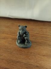 Michael Ricker Pewter, Bear Holding Teddy Bear Statue Cute 3758 picture