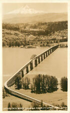 Oregon Mt Hood Interstate Bridge Columbia 1930s RPPC Photo Postcard 22-10155 picture