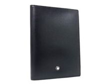 Mont Blanc Leather Notebook Cover Schedule Book Men'S Black At7381 picture