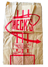 HECK'S Vintage Department Store Original Brown Paper Shopping Bag HECKS 18X12X3 picture