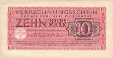 Currency Germany 1944 WW2 Wehrmacht 3rd Reich 10 Reichmark Circulated Top Toning picture