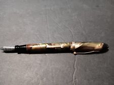 ANTIQUE DUPONT IRRIDESCENT PEARL GREEN BROWN ART DECO FOUNTAIN PEN WARRANTED NIB picture