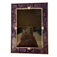 Purple Swirl Enameled Metal with Crystal Accents 4x6 Photo Picture Frame picture