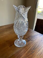 Antique 1970s Lead Crystal Vase from St. Petersburg Star of David 14.5