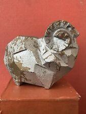 Rare vintage 1930s Art Deco Cubist painted metal Ram sheep figurine paperweight  picture