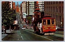 San Francisco Cable Car CA-VTG Postcard 1969-Awesome View Down California Street picture