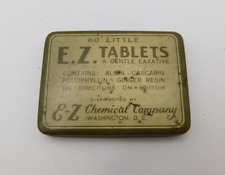 Vtg E.Z. Tablets Laxative Tin Litho Washington D.C. Container Box Empty RARE picture