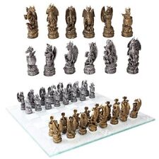 Ebros Mythical Fantasy Dragon Dungeon Kingdoms Resin Chess Pieces with Glass ... picture