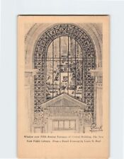 Postcard Window Over Fifth Avenue Entrance of Central Building NY Public Library picture