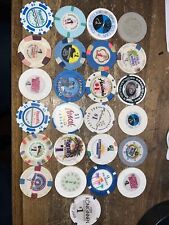 Lot Of 25 Casino Gaming Poker Chips Assorted Locations- Lot C picture