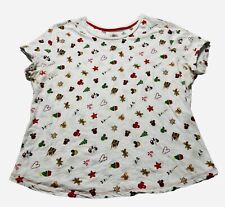 Disney Parks Christmas Snacks Mickey T-shirt White Cookies Women’s Plus Size 2X picture