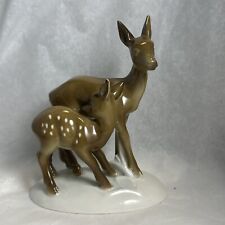 Vintage Deer Mother and Fawn Gerold & Co Porzellan - Bavaria - MINT picture