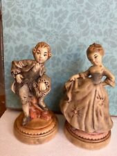 Vintage Holland Mold Signed Victorian Boy and Girl Figurines Set 7.5
