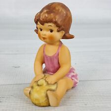 Goebel Beach Baby Girl Figurine 1050308 Playing in Sand Ruffle Pink Bathing Suit picture